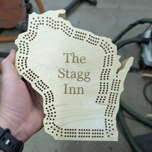 Load image into Gallery viewer, Wisconsin State WI Cribbage Board, Includes Pegs!