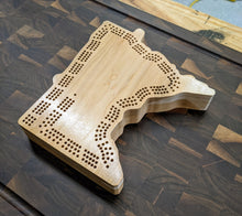 Load image into Gallery viewer, Minnesota State MN Travel Cribbage Board, Storage Inside!, Includes Cards and Pegs!