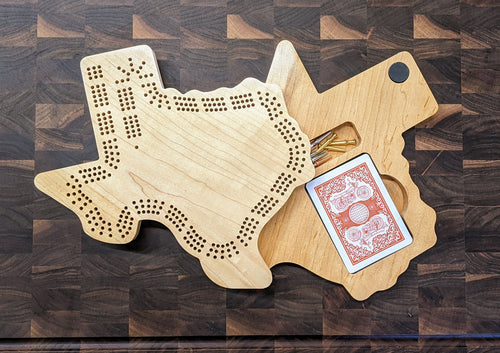 Texas State TX Travel Cribbage Board, Storage Inside!, Includes Cards and Pegs!