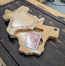 Load image into Gallery viewer, Texas State TX Travel Cribbage Board, Storage Inside!, Includes Cards and Pegs!