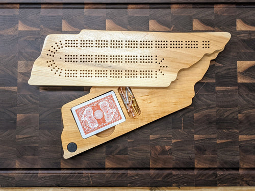 Tennessee State TN Travel Cribbage Board, Storage Inside!, Includes Cards and Pegs!