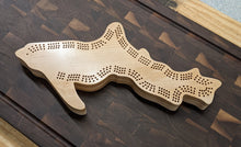 Load image into Gallery viewer, Michigan Upper Peninsula State MI Travel Cribbage Board, Storage Inside!, Includes Cards and Pegs!