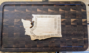 Washington State WA Travel Cribbage Board, Storage Inside!, Includes Cards and Pegs!