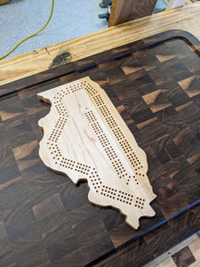 Illinois State IL Cribbage Board, Includes Pegs!