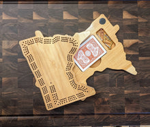 Load image into Gallery viewer, Minnesota State MN Travel Cribbage Board, Storage Inside!, Includes Cards and Pegs!