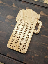 Load image into Gallery viewer, Beer Mug Cribbage Board, Includes Pegs!