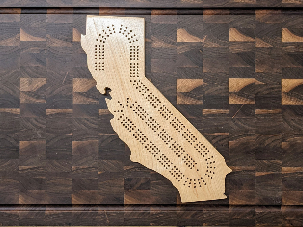 California State CA Cribbage Board, Includes Pegs!
