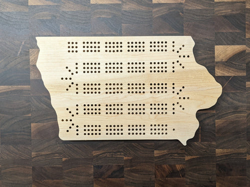 Iowa State IA Cribbage Board, Includes Pegs!