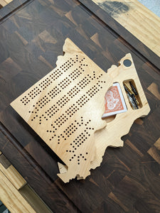 Missouri State MO Travel Cribbage Board, Storage Inside!, Includes Cards and Pegs!