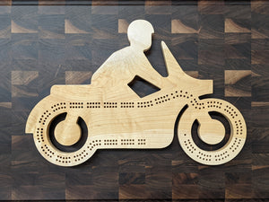 Customizable Motorcycle Cribbage Board Cruiser Custom Style - Pegs Included!