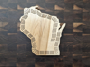 Wisconsin State WI Travel Cribbage Board, Storage Inside!, Includes Cards and Pegs!