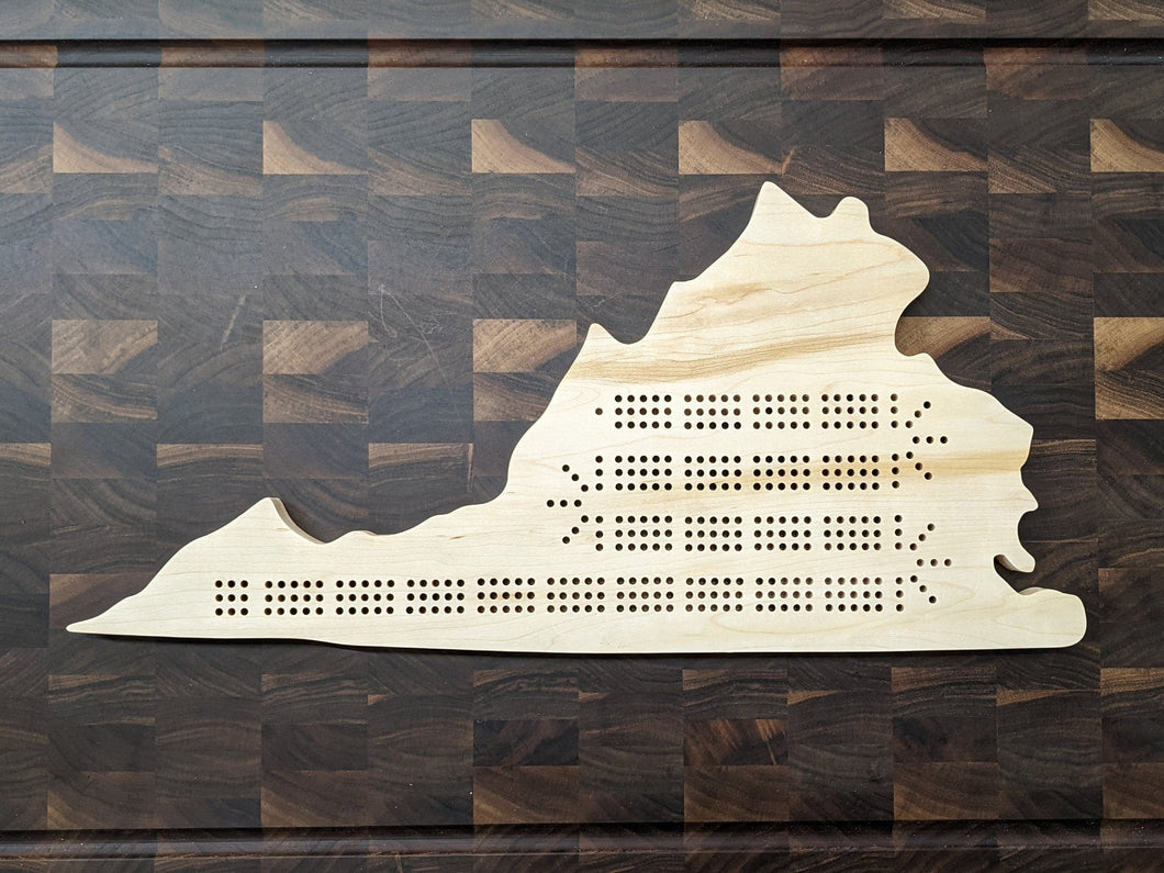 Virginia State VA Cribbage Board, Includes Pegs!