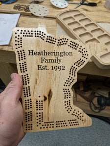 Virginia State VA Travel Cribbage Board, Storage Inside!, Includes Cards and Pegs!