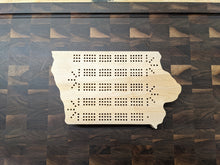 Load image into Gallery viewer, Iowa State IA Travel Cribbage Board, Storage Inside!, Includes Cards and Pegs!