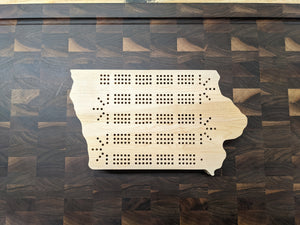 Iowa State IA Travel Cribbage Board, Storage Inside!, Includes Cards and Pegs!