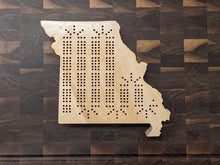 Load image into Gallery viewer, Missouri State MO Travel Cribbage Board, Storage Inside!, Includes Cards and Pegs!