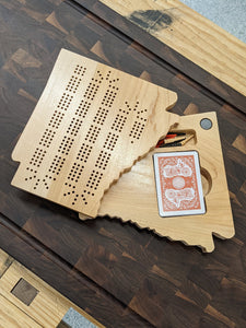 Arkansas State AR Travel Cribbage Board, Storage Inside!, Includes Cards and Pegs!