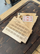 Load image into Gallery viewer, Arkansas State AR Travel Cribbage Board, Storage Inside!, Includes Cards and Pegs!