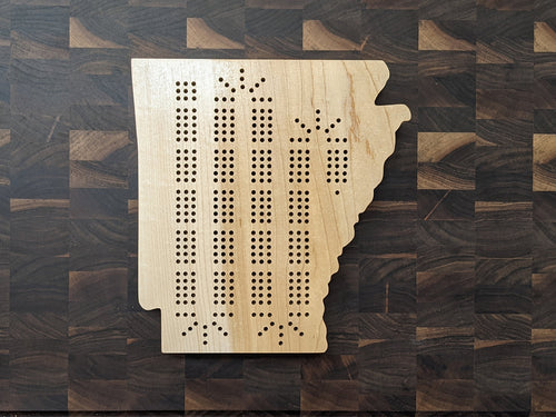Arkansas State AR Cribbage Board, Includes Pegs!