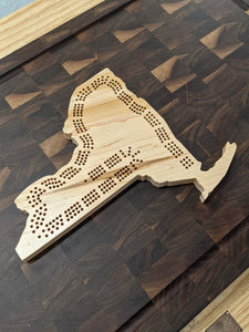 New York State NY Cribbage Board, Includes Pegs!