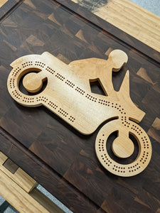 Customizable Motorcycle Cribbage Board Cruiser Custom Style - Pegs Included!