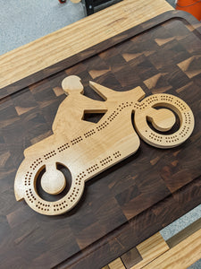 Customizable Motorcycle Cribbage Board Cruiser Custom Style - Pegs Included!