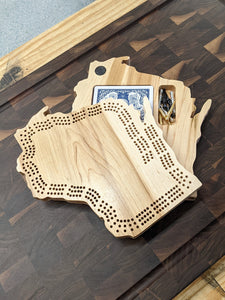 Wisconsin State WI Travel Cribbage Board, Storage Inside!, Includes Cards and Pegs!