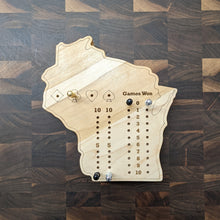 Load image into Gallery viewer, Wisconsin State WI Travel Euchre Score Keeping Board, Storage Inside! Includes Cards and Pegs!