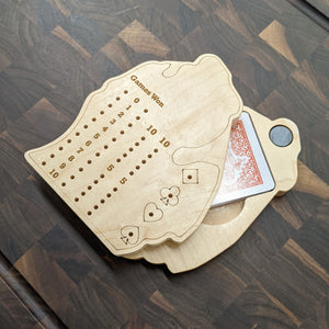 Michigan State MI Travel Euchre Score Keeping Board, Storage Inside! Includes Cards and Pegs!