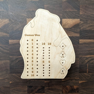 Michigan State MI Travel Euchre Score Keeping Board, Storage Inside! Includes Cards and Pegs!