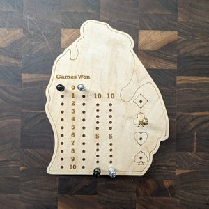 Michigan State MI Travel Euchre Score Keeping Board, Storage Inside! Includes Cards and Pegs!