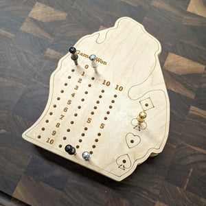Michigan State MI Travel Euchre Score Keeping Board, Storage Inside! Includes Cards and Pegs!