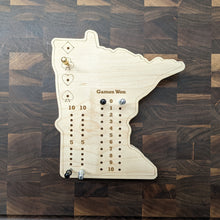 Load image into Gallery viewer, Minnesota State MN Travel Euchre Score Keeping Board, Storage Inside! Includes Cards and Pegs!