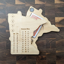 Load image into Gallery viewer, Minnesota State MN Travel Euchre Score Keeping Board, Storage Inside! Includes Cards and Pegs!