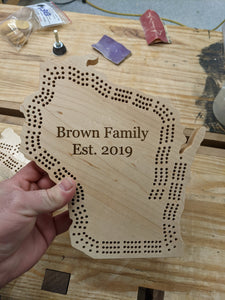North Carolina State NC Travel Cribbage Board, Storage Inside!, Includes Cards and Pegs!