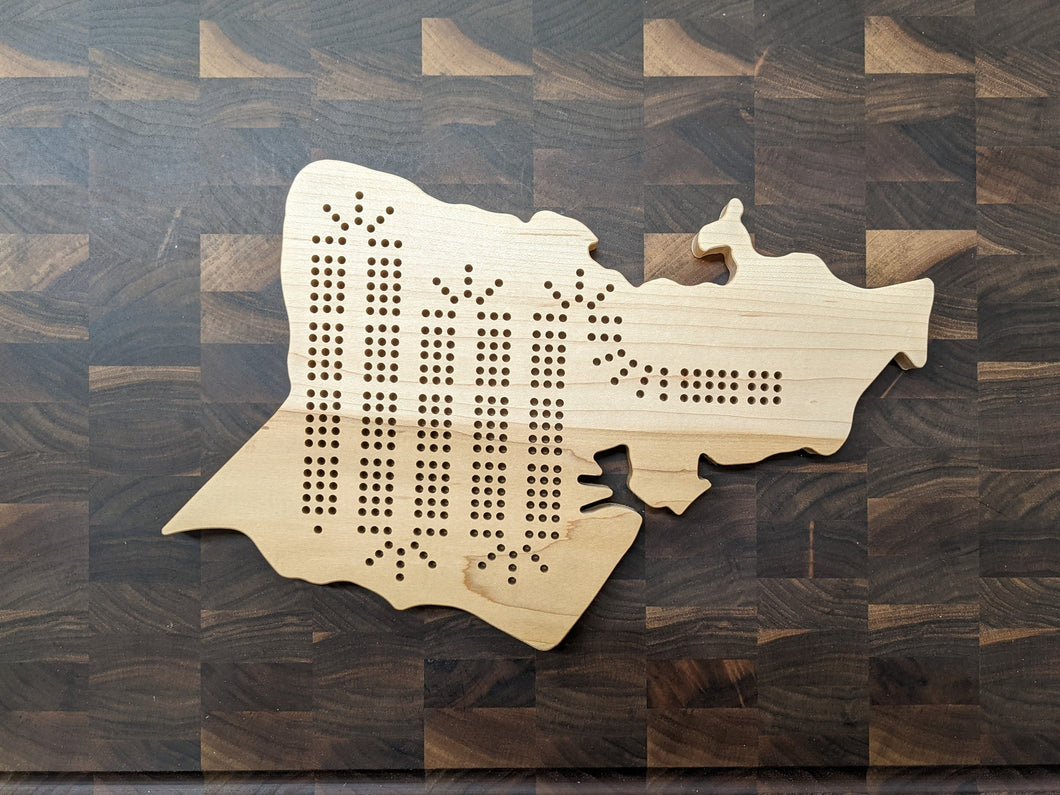 Oahu Island Hawaii HI Cribbage Board, Includes Pegs!