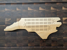 Load image into Gallery viewer, North Carolina State NC Travel Cribbage Board, Storage Inside!, Includes Cards and Pegs!