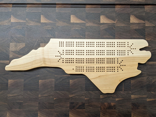 North Carolina State NC Cribbage Board, Includes Pegs!