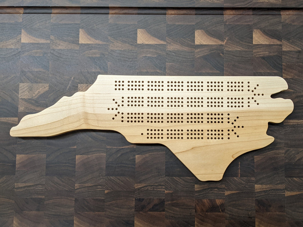 North Carolina State NC Cribbage Board, Includes Pegs!