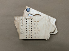 Load image into Gallery viewer, Iowa State IA Travel Euchre Score Keeping Board, Storage Inside! Includes Cards and Pegs!