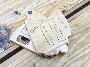 Ohio State OH Travel Euchre Score Keeping Board, Storage Inside! Includes Cards and Pegs!