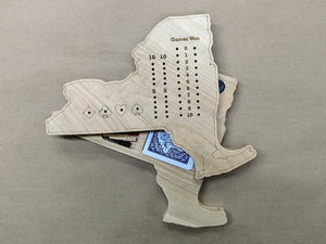 New York State NY Travel Euchre Score Keeping Board, Storage Inside! Includes Cards and Pegs!