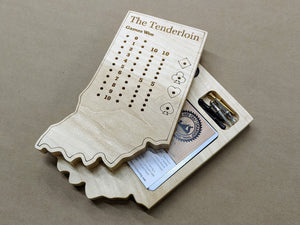Indiana State IN Travel Euchre Score Keeping Board, Storage Inside! Includes Cards and Pegs!