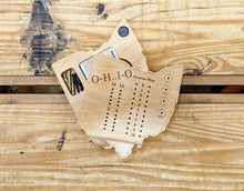 Load image into Gallery viewer, Ohio State OH Travel Euchre Score Keeping Board, Storage Inside! Includes Cards and Pegs!