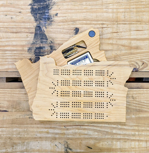 Oregon State OR Travel Cribbage Board, Storage Inside!, Includes Cards and Pegs!