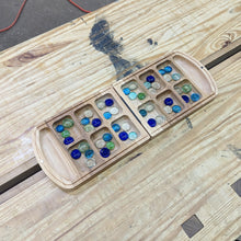 Load image into Gallery viewer, Folding Travel Mancala Board, Stones Included, Customizable!